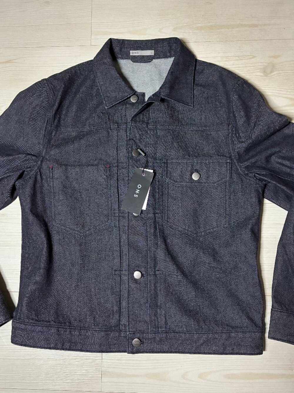 O.N.S Clothing Men's Alden Raw Selvedge Denim Trucker Jacket DarkNavy S: L NWT